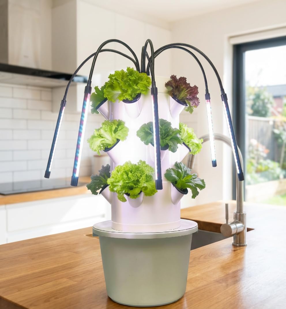 Indoor Herb Garden Grow Light Smart Kit - Vertical Hydroponic Growing System | 3-Layer