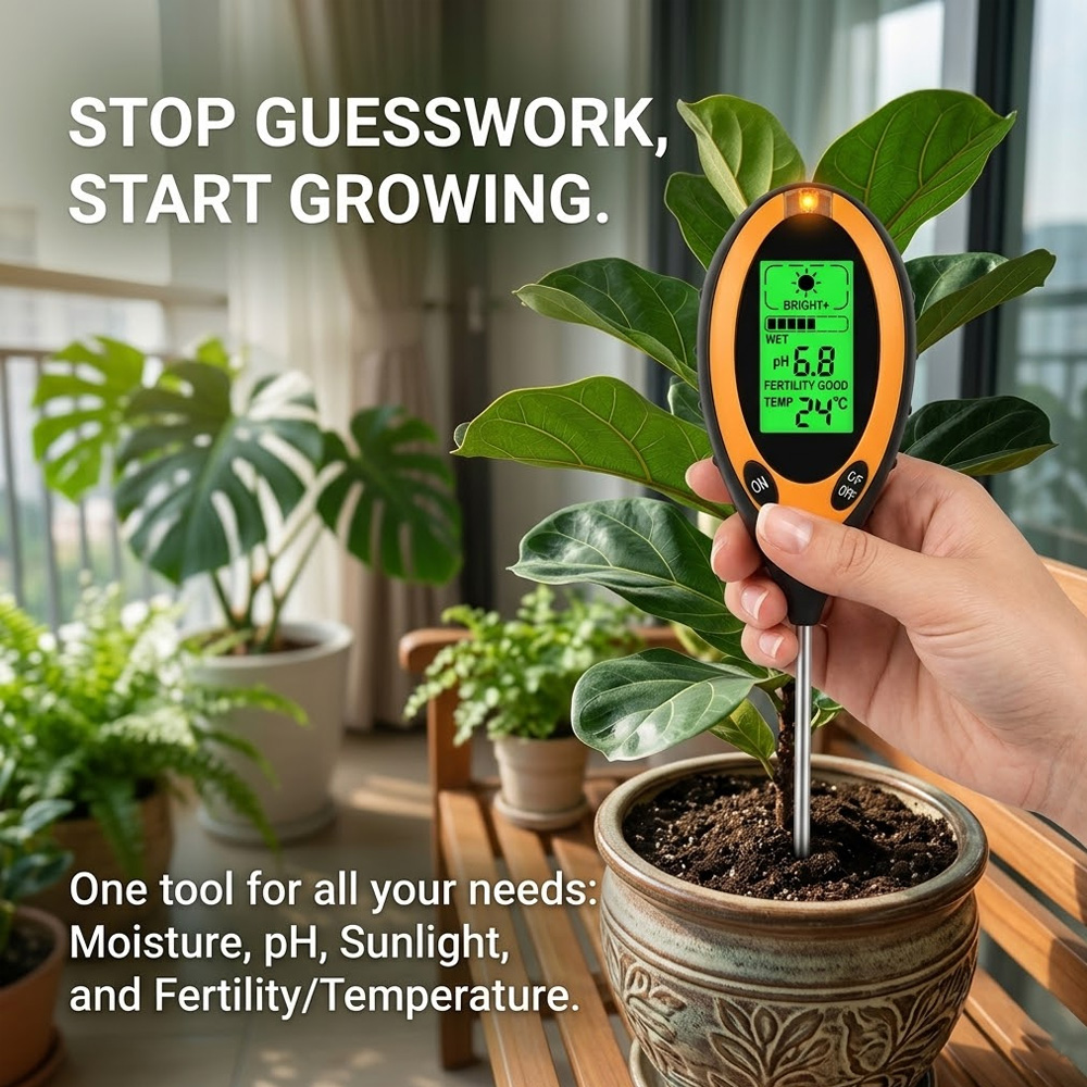 Soil Ph Meter 3 In 1 Moisture Sunlight - 4 in 1 3 in 1