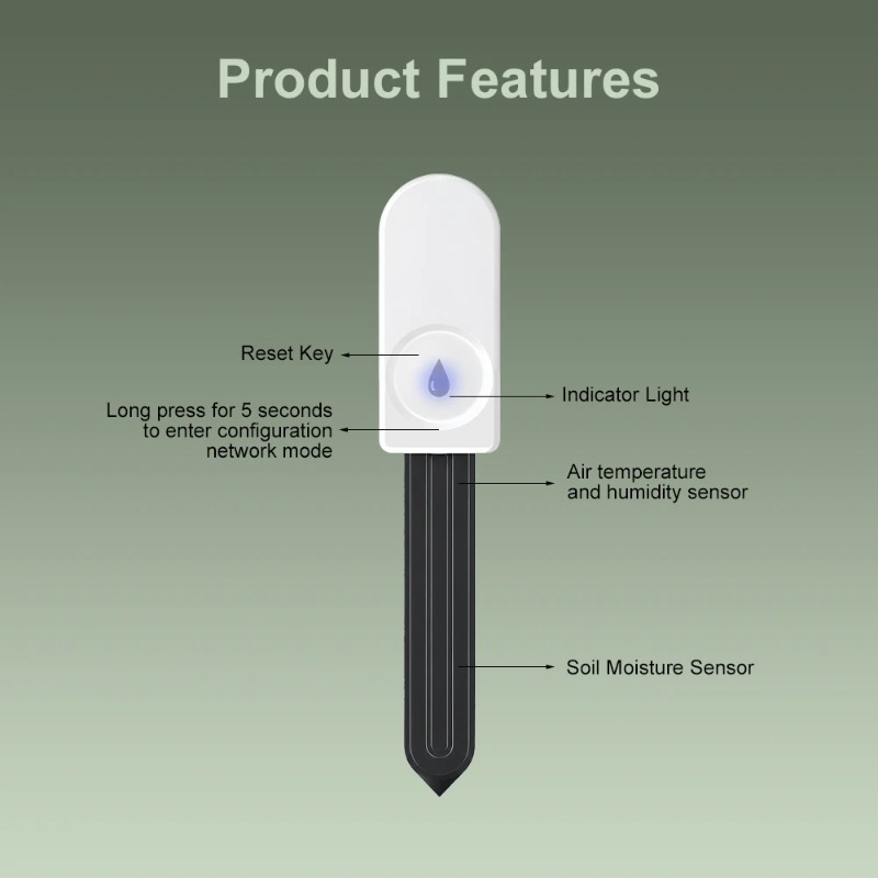 Zigbee3.0 Smart Soil Tester Hu - огляд і ціна Smart Plant Sensor Soil Moisture Meter