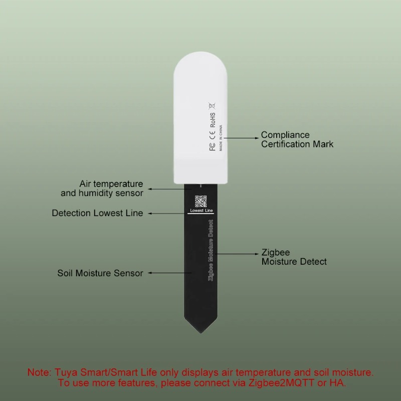Zigbee3.0 Smart Soil Tester Hu - огляд і ціна Smart Plant Sensor Soil Moisture Meter