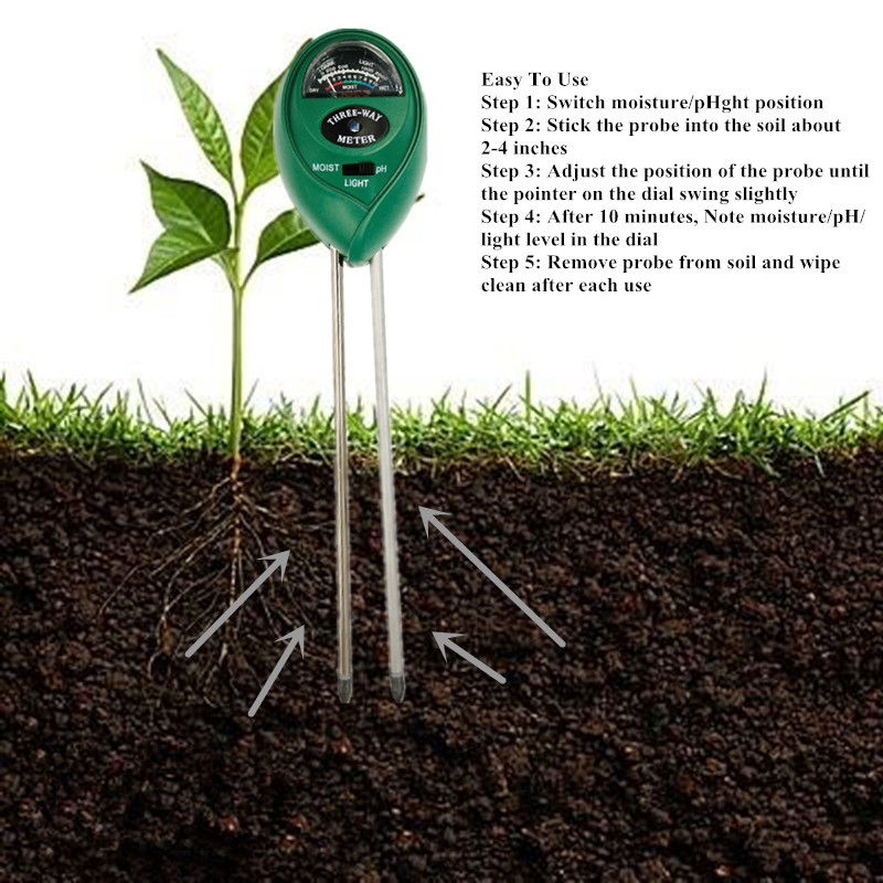 Handheld Soil Tester Function  - огляд і ціна Soil Ph Meter 3 In 1 Moisture Sunlight