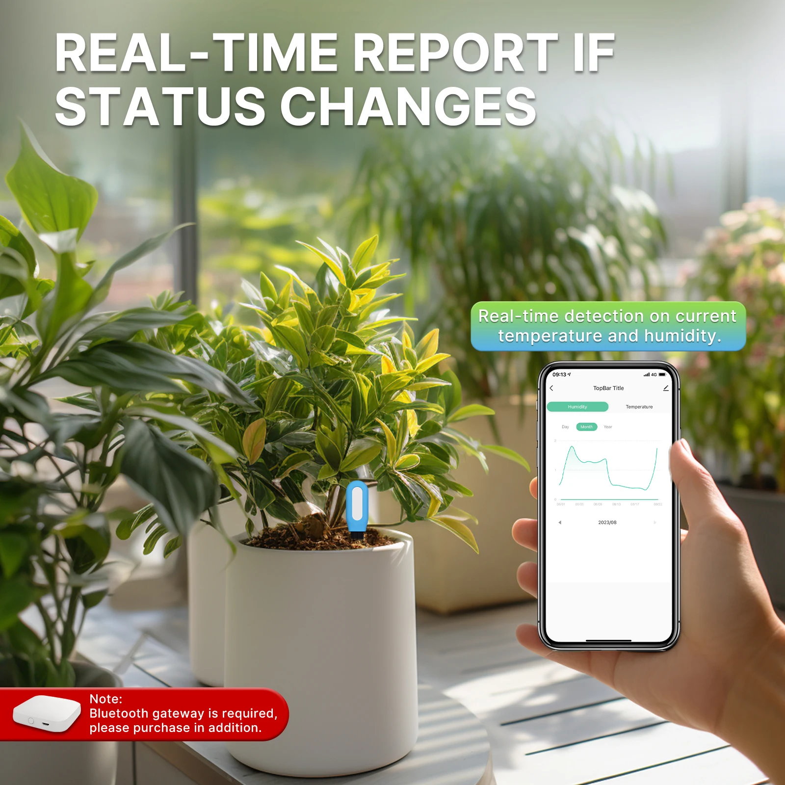 MOES Smart Bluetooth Soil Test - огляд і ціна Smart Plant Sensor Soil Moisture Meter