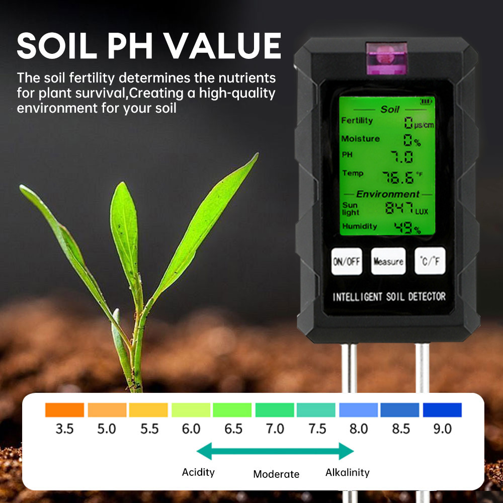 6-in-1 Soil Tester Meter Soil  - огляд і ціна Soil Ph Meter 3 In 1 Moisture Sunlight