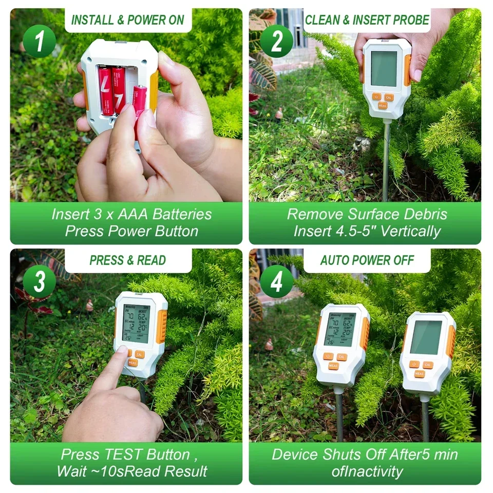 2026 LCD Display Soil Detector - огляд і ціна Soil Ph Meter 3 In 1 Moisture Sunlight