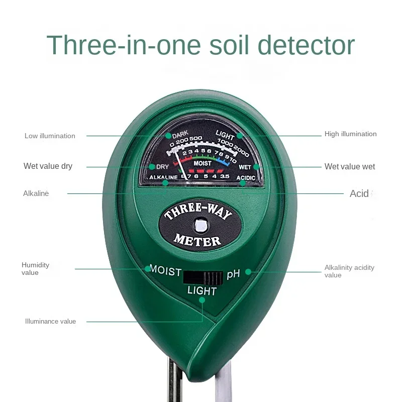 PH Tester Garden Flowers Soil  - огляд і ціна Soil Ph Meter 3 In 1 Moisture Sunlight