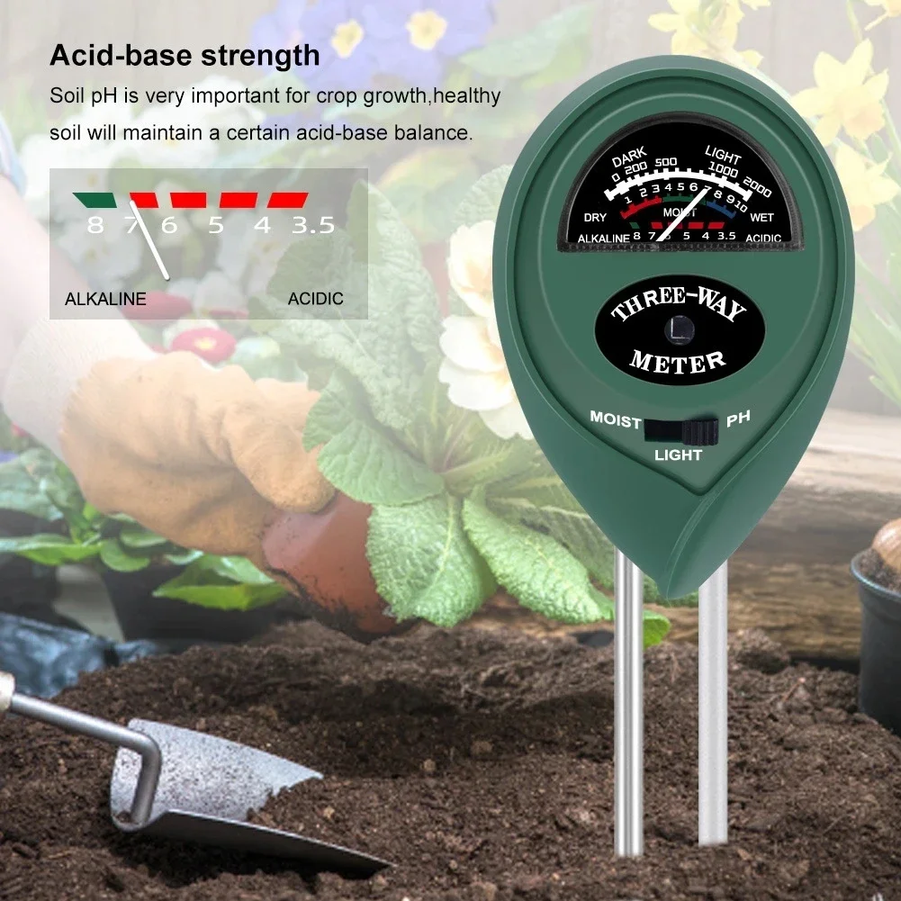 PH Tester Garden Flowers Soil  - огляд і ціна Soil Ph Meter 3 In 1 Moisture Sunlight