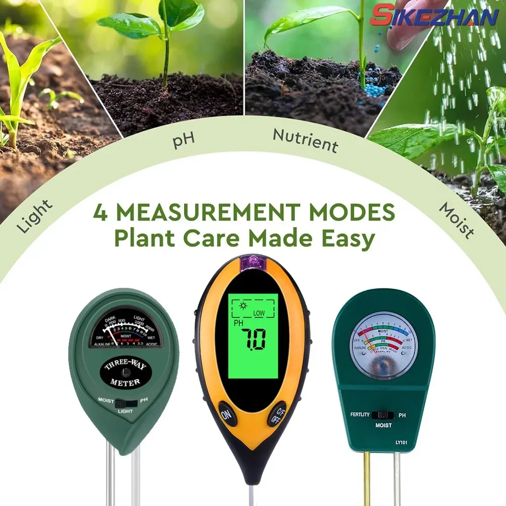 3/4/ in 1 Soil PH Meter Soil T - огляд і ціна Soil Ph Meter 3 In 1 Moisture Sunlight