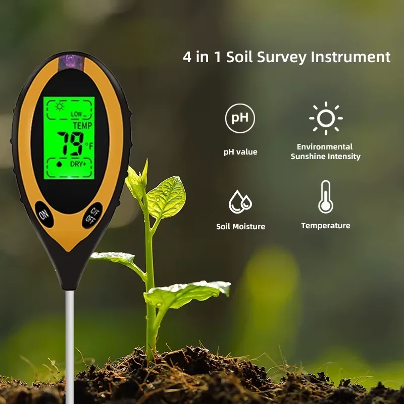 3/4/ in 1 Soil PH Meter Soil T - огляд і ціна Soil Ph Meter 3 In 1 Moisture Sunlight
