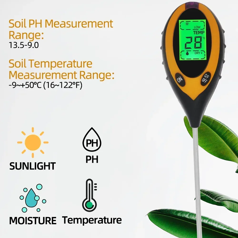 3/4/ in 1 Soil PH Meter Soil T - огляд і ціна Soil Ph Meter 3 In 1 Moisture Sunlight