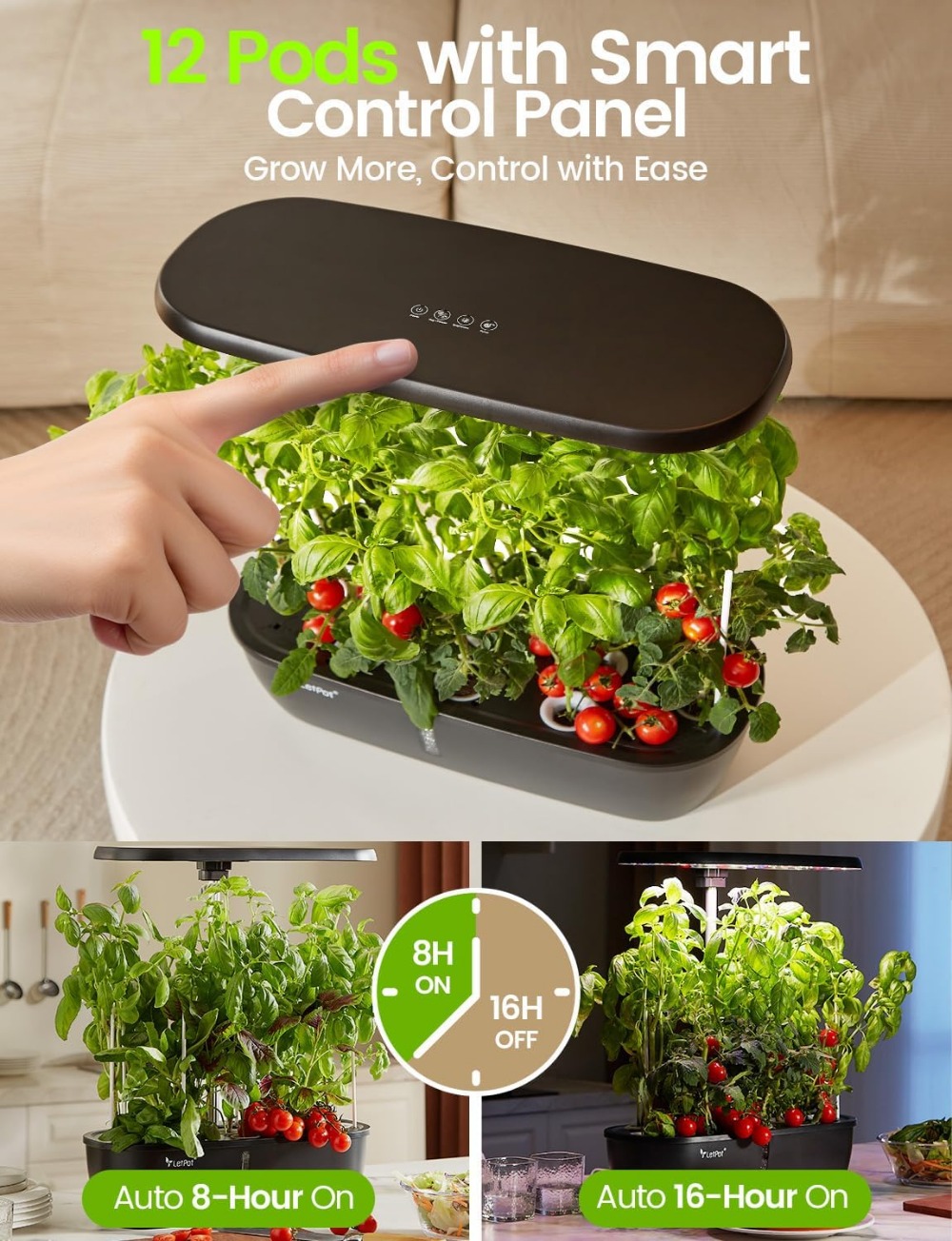 12-Pod Indoor Herb Garden Kit  - огляд і ціна Indoor Herb Garden Grow Light Smart Kit