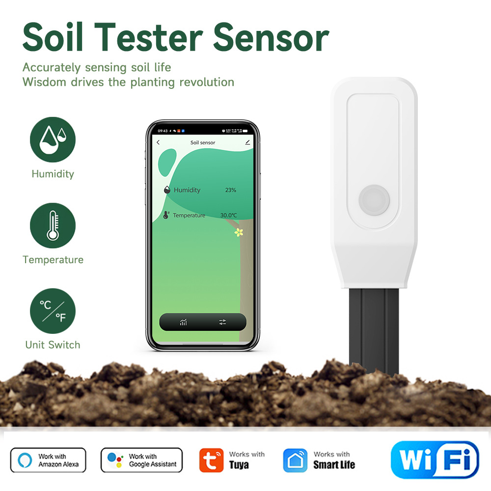 Tuya Smart Soil Moisture & Tem - огляд і ціна Wifi Soil Moisture Sensor Garden App