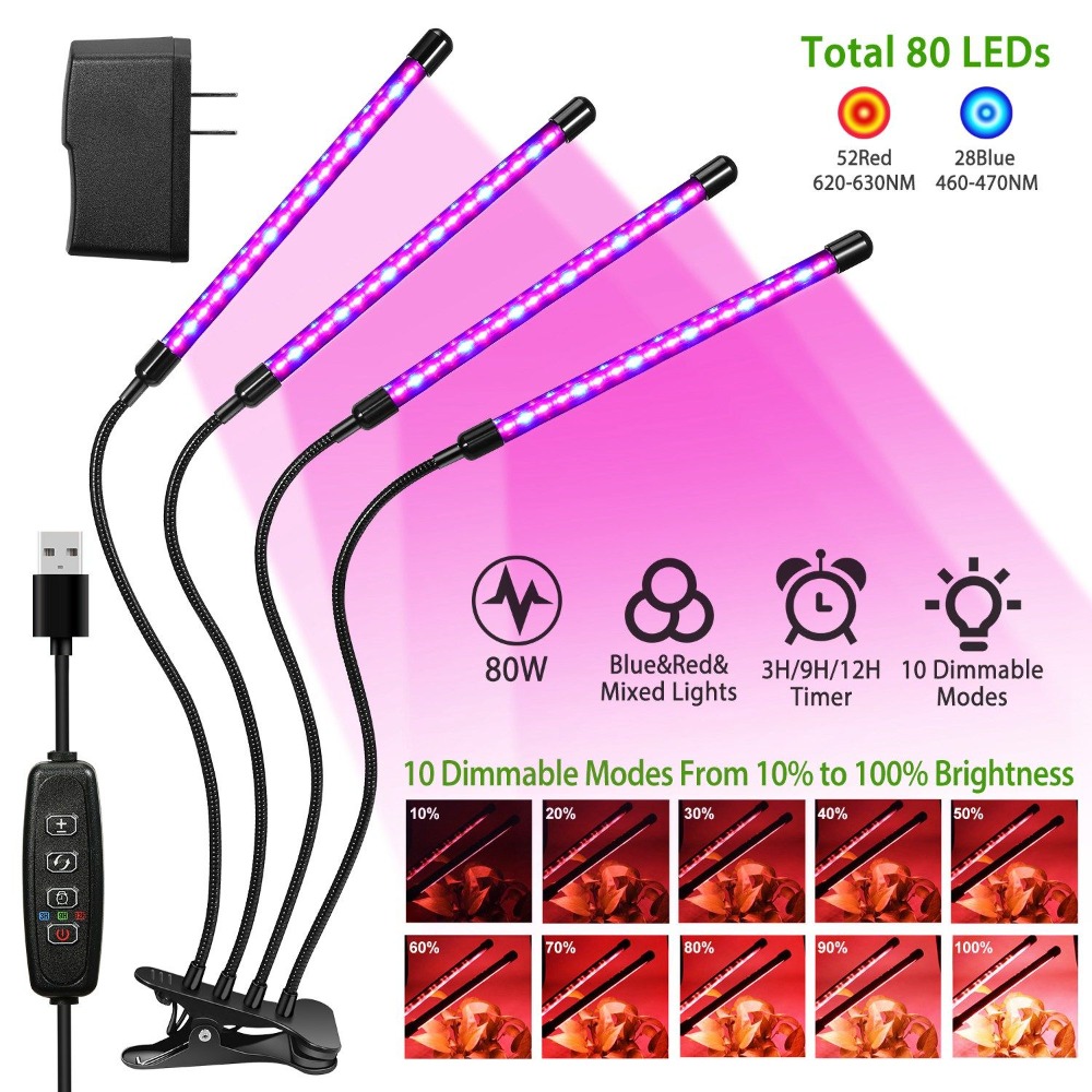 Grow Lights for Indoor Plants, - огляд і ціна Plant Grow Light Full Spectrum Clip On