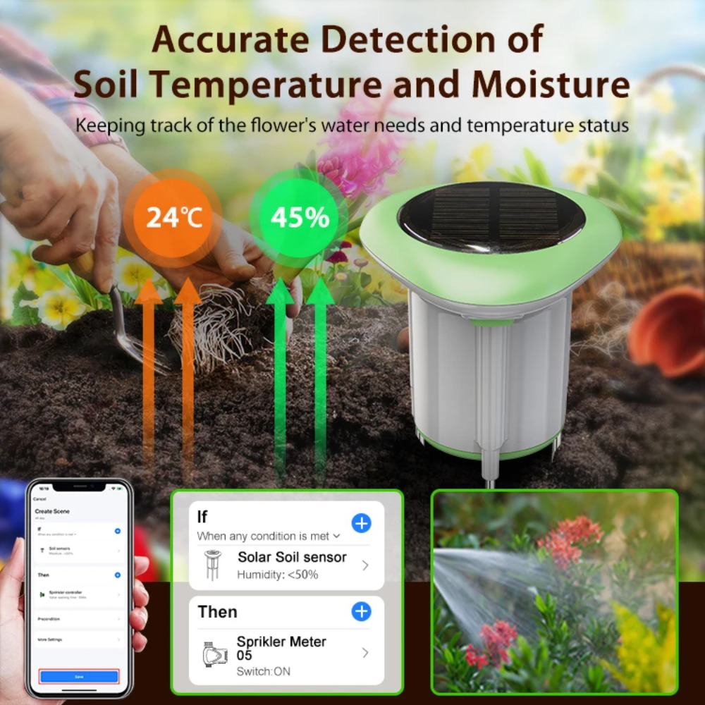 Smart WiFi Solar Soil Tester M - огляд і ціна Wifi Soil Moisture Sensor Garden App