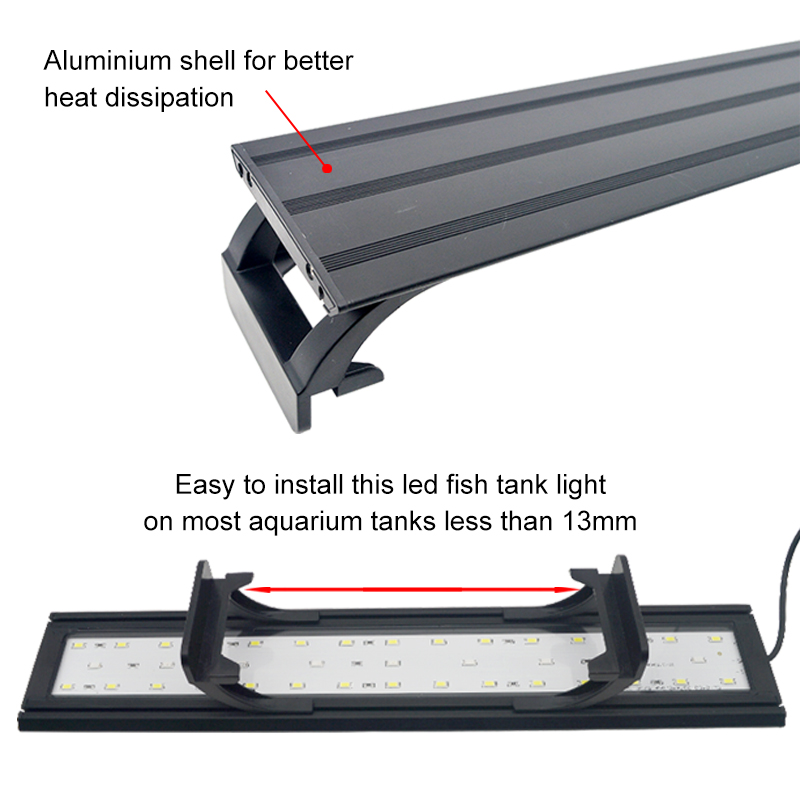 Aquarium LED Light for 16-64CM - огляд і ціна Plant Grow Light Full Spectrum Clip On
