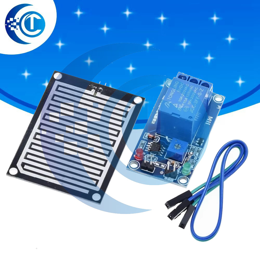 EGBO Rain Sensor Kit (1PCS): R - огляд і ціна Soil Moisture Sensor Relay Module Arduino