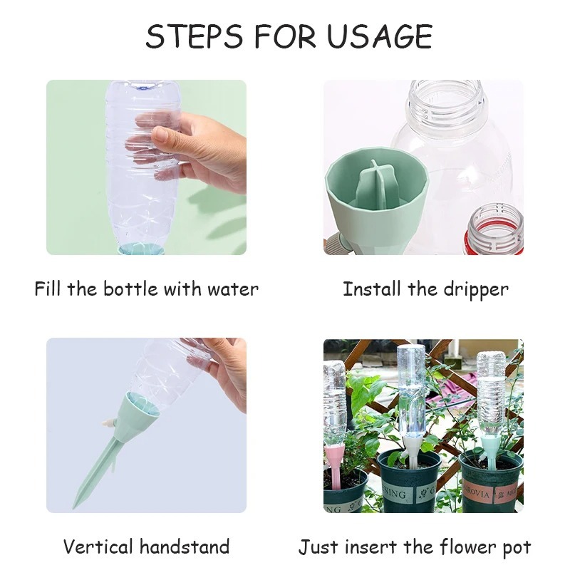 3Pcs Automatic Self Watering S - огляд і ціна Automatic Plant Watering Spikes Drip Kit