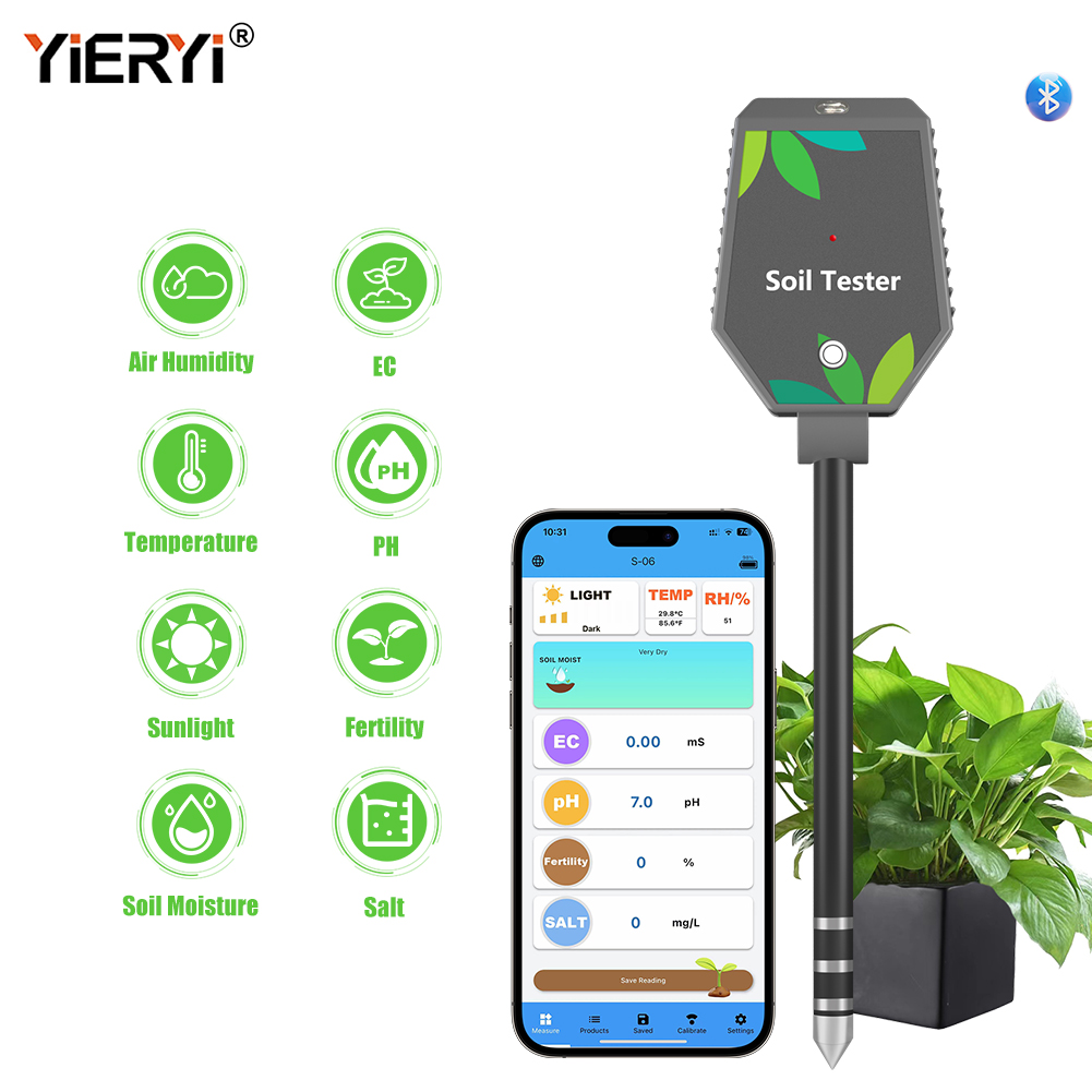 Professional Soil PH Meter 8 i - огляд і ціна Bluetooth Soil Tester Fertility Light Ec