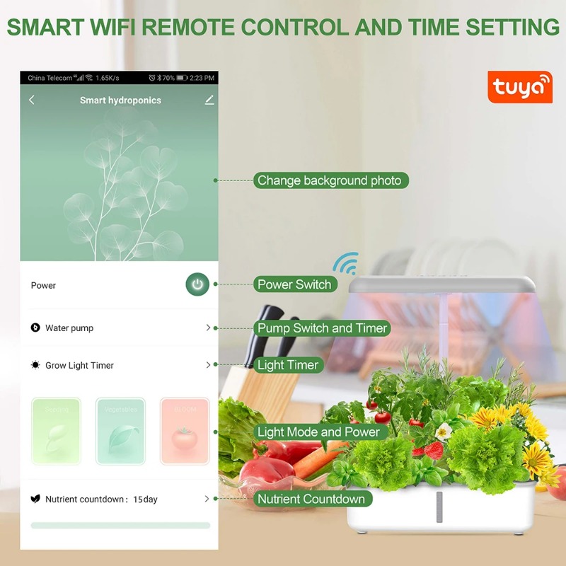 Tuya Wifi Hydoponics Growing S - огляд і ціна Indoor Herb Garden Grow Light Smart Kit