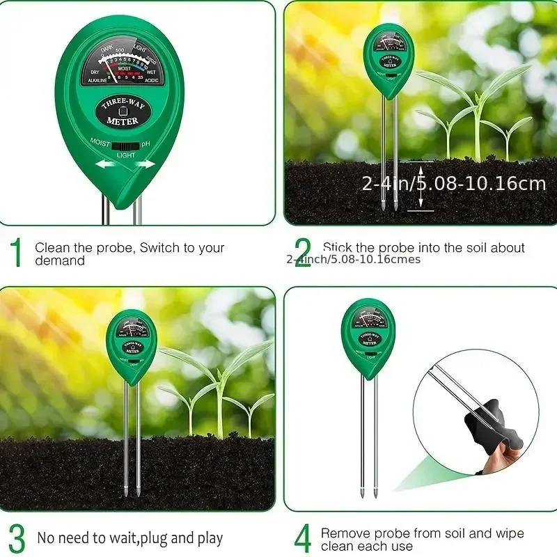 3 In 1 Moisture Sunlight PH Me - огляд і ціна Soil Ph Meter 3 In 1 Moisture Sunlight