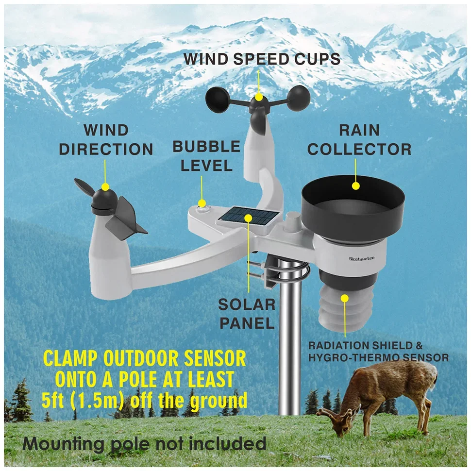Outdoor Wind Speed Rainfall Wi - огляд і ціна Wireless Weather Station Indoor Outdoor
