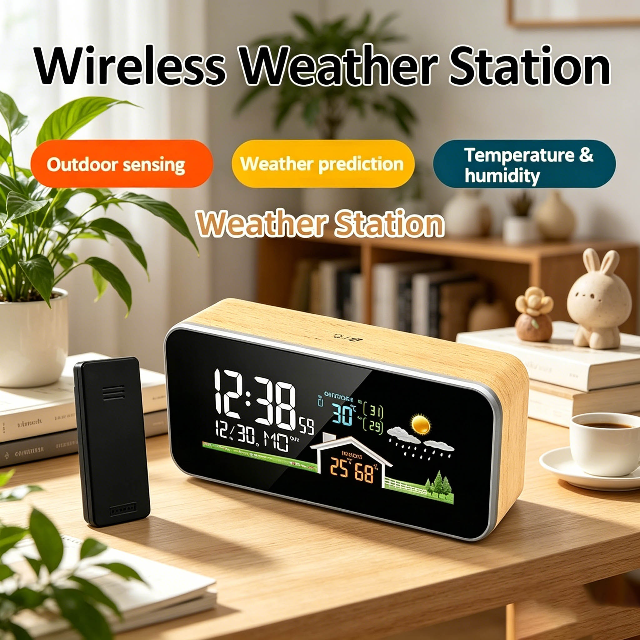 Wooden Wireless Weather Statio - огляд і ціна Wireless Weather Station Indoor Outdoor