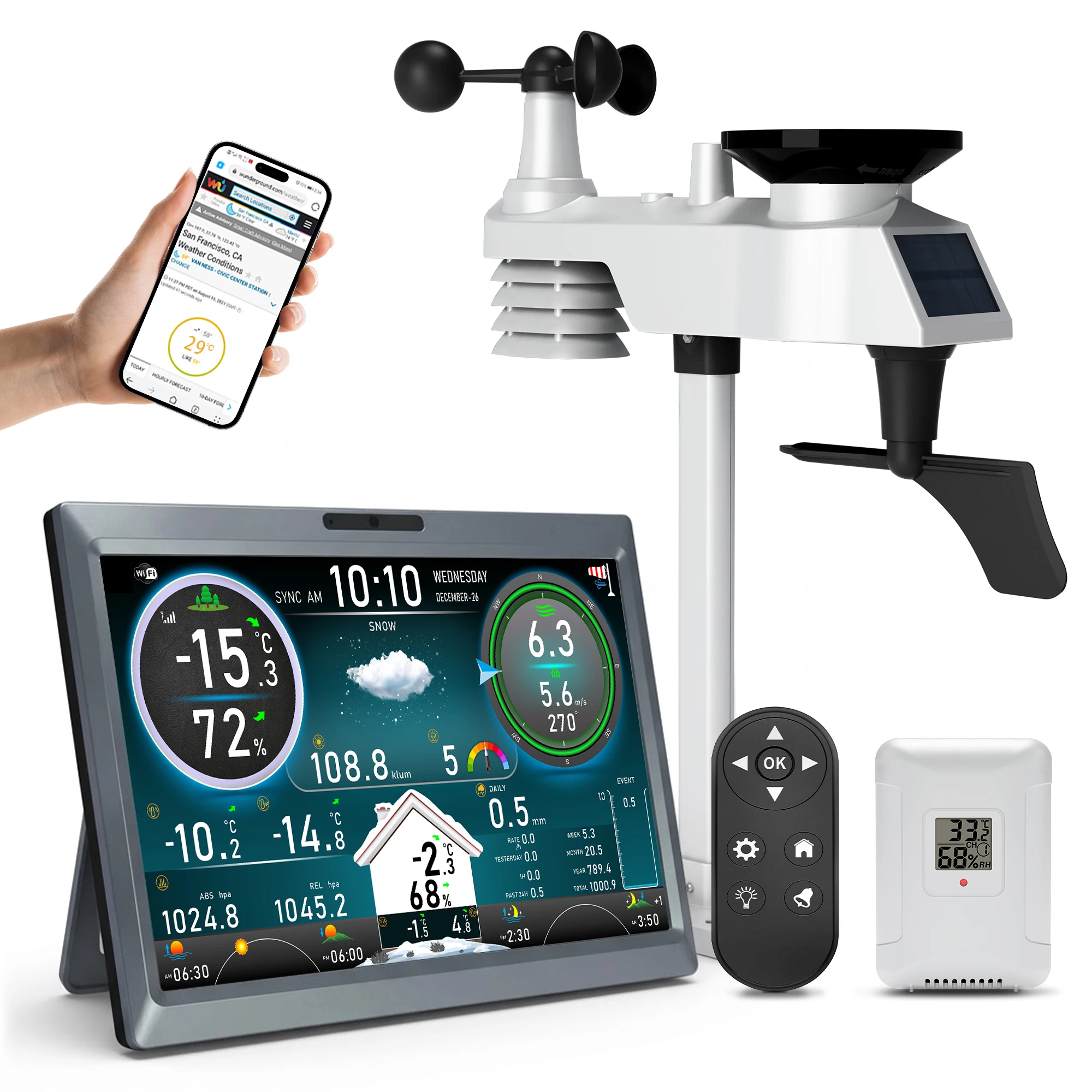 15-in-1 WiFi Wireless Weather  - огляд і ціна Wireless Weather Station Indoor Outdoor