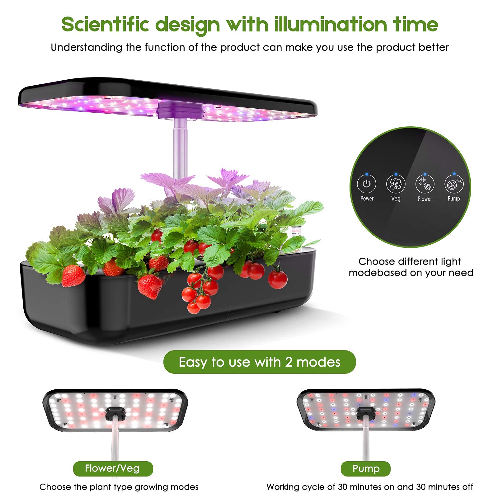 Hydroponics Growing System 12  - огляд і ціна Indoor Herb Garden Grow Light Smart Kit