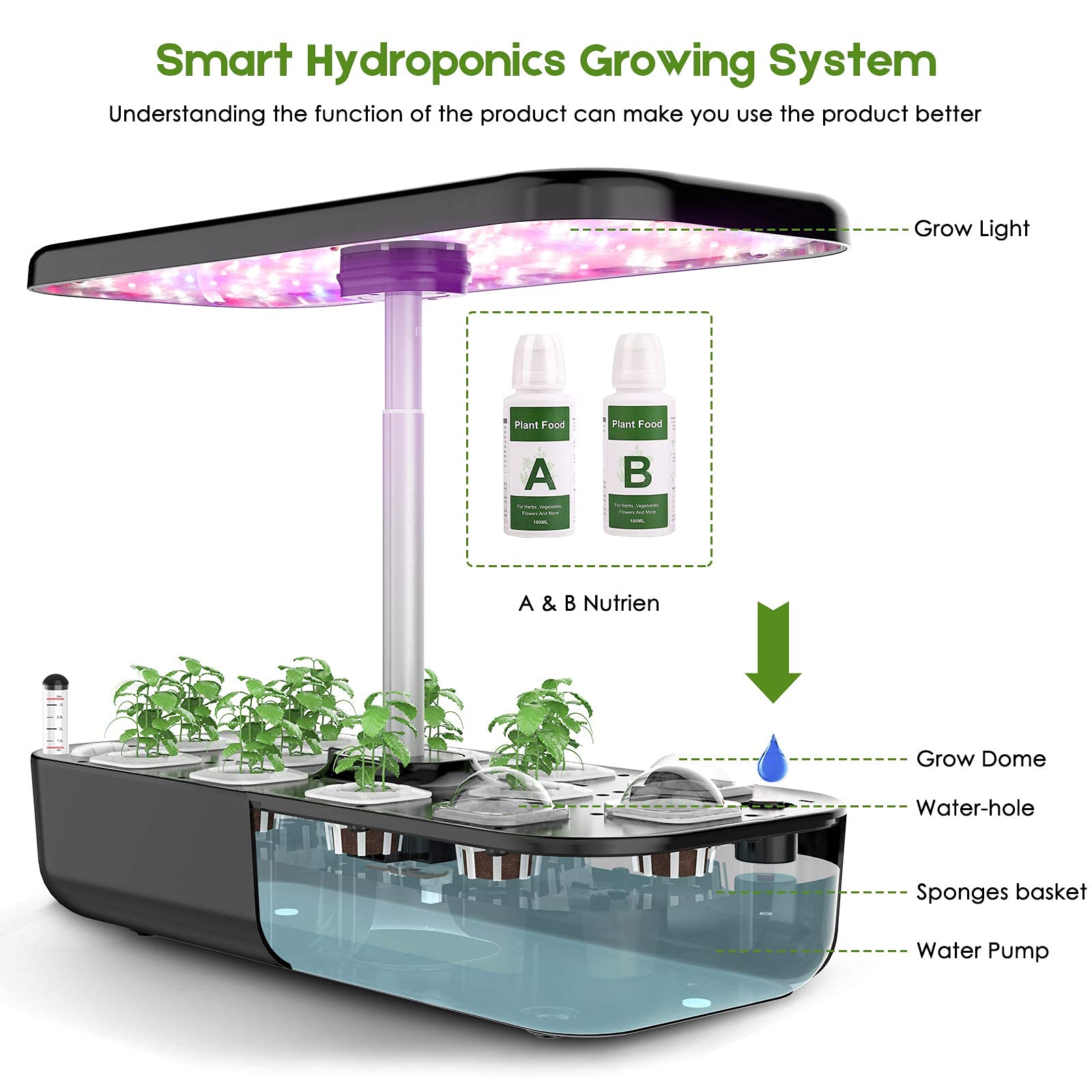 Hydroponics Growing System 12  - огляд і ціна Indoor Herb Garden Grow Light Smart Kit