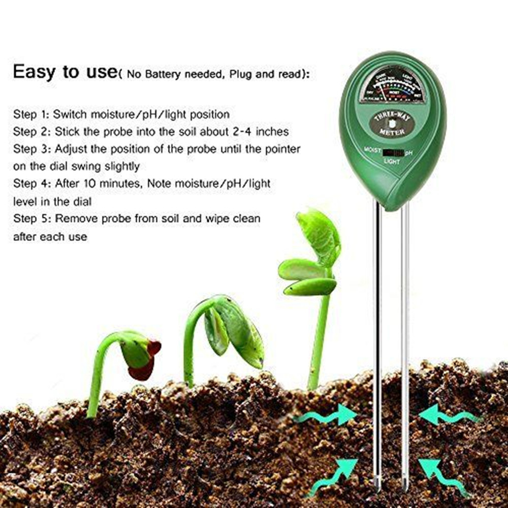 3 in 1 Soil PH Meter Sunlight  - огляд і ціна Soil Ph Meter 3 In 1 Moisture Sunlight